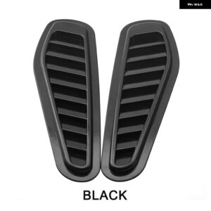 汎用 カーボンカー エンジン ボンネット スクープフード エアベント フロー3D ステッカー 吸気カバー 装飾 カスタム カー スタイリング アクセサリー - black