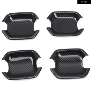 三菱 パジェロ V80 V93 V95 V97 V98 2007-2021 ドアハンドル ボウルカバー トリム 4個 - Carbon fiber style