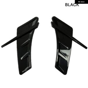 2個入り 汎用 カーフェンダー サイドベント エア アウトレット ブラック 装飾 ステッカー トリム ボディデコレーション カスタム 自動車 外装 アクセサリー - black