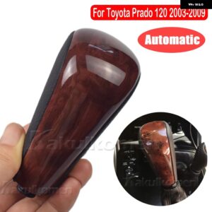 ブラック/ウッドカラー オートマチックトランス ミッション ギア シフト ノブ トヨタ ランドクルーザー プラド FJ150 FJ120 2003-2009 アクセサリー - Wooden-A