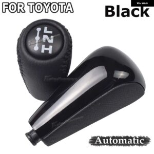 ブラック/ウッドカラー オートマチックトランス ミッション ギア シフト ノブ トヨタ ランドクルーザー プラド FJ150 FJ120 2003-2009 アクセサリー - Black-AB