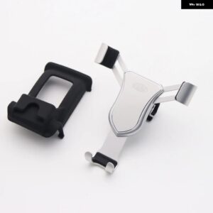 LHD ホンダ シビック 10代目 2016-2020 車用 エアベント マウント ブラケット 電話 ホルダー 携帯電話クレードル スマートフォン スタンド - Silver