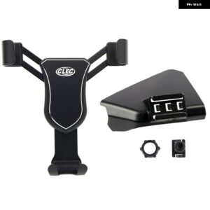 LHD アウディ Q4 E-TRON 2022 2023 カーアクセサリー 重力電話 ホルダー エアベント マウント モバイル スタンド ダッシュボード マウント 重力 - black