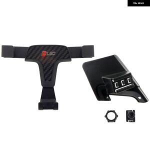 LHD フォード フィエスタ 2008-2016 カーアクセサリー 重力式車載電話 ホルダー エアベント マウント モバイル スタンド ダッシュボード マウント 1セット - Carbon Fiber Black