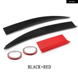 3個入り オートABSセダンルーフスポイラー 汎用 エクステンション エアフォイル トランク リアウィング DIY 長さ カーアクセサリー チューニング - Red