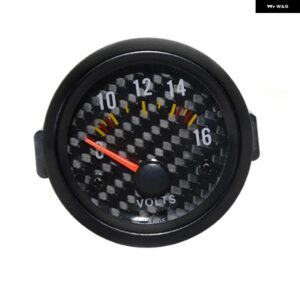 2インチ 52MM カーボンフェイス ブラックリム ブーストゲージ バー PSI 水温 油温 オイルプレス 電圧 タコメーター 真空計+ゲージポッド - Volts