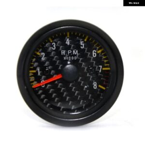 2インチ 52MM カーボンフェイス ブラックリム ブーストゲージ バー PSI 水温 油温 オイルプレス 電圧 タコメーター 真空計+ゲージポッド - Tachometer