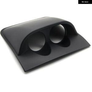 2インチ 52MM カーボンフェイス ブラックリム ブーストゲージ バー PSI 水温 油温 オイルプレス 電圧 タコメーター 真空計+ゲージポッド - Dual in black