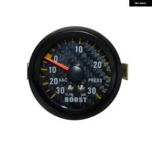 2インチ 52MM カーボンフェイス ブラックリム ブーストゲージ バー PSI 水温 油温 オイルプレス 電圧 タコメーター 真空計+ゲージポッド - BOOST PSI