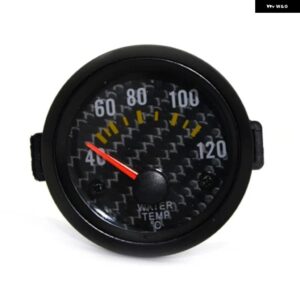 2インチ 52MM カーボンフェイス ブラックリム ブーストゲージ バー PSI 水温 油温 オイルプレス 電圧 タコメーター 真空計+ゲージポッド - Water temp