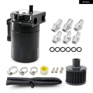 汎用 バッフルアルミ300MLオイルキャッチタンク リザーバー タンク/オイルタンクエア フィルター 付きレッドブラックブルーシルバーパープル - black