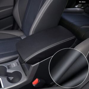 スバル クロストレック GU 2024 カーアクセサリー レザーセンター コンソール アームレスト レザーケースカバー - Leather-Black