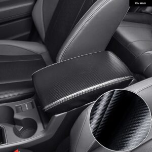 スバル クロストレック GU 2024 カーアクセサリー レザーセンター コンソール アームレスト レザーケースカバー - Leather Carbon