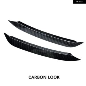 フォルクスワーゲン VW アクセサリー ポロ MK6 2019+ 2020 フロント ヘッドライト アイブロウ アイリッド モールディング トリム ABS カーボンブラック - Carbon Look