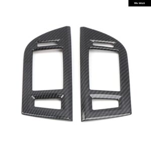 三菱 パジェロ V80 V93 2007-2021 アクセサリー カーボン スタイル インテリア エアコン 吹き出し口 カバー トリム 2個 - middle cover