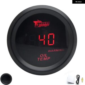 2インチ 52MM ブースト/水温/油温/電圧/タコメーター/ 油圧 ゲージ ブラックカラー デジタル レッド LED + ゲージポッド - Oil temp gauge