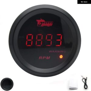 2インチ 52MM ブースト/水温/油温/電圧/タコメーター/ 油圧 ゲージ ブラックカラー デジタル レッド LED + ゲージポッド - Tachometer Rpm Gauge