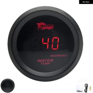 2インチ 52MM ブースト/水温/油温/電圧/タコメーター/ 油圧 ゲージ ブラックカラー デジタル レッド LED + ゲージポッド - Water temp gauge
