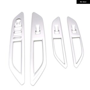 LHD プジョー 3008 5008 GT 2017-2021 ABS プラスチック インテリア ドアウィンドウスイッチ ボタン パネル トリム 4個 カーアクセサリー - Matte Silver
