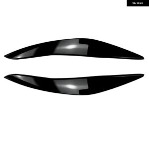 自動車用フロント ヘッドライト アイブロウ ヘッドランプ アイリッドカバー トリム ステッカー BMW 5シリーズF10 F11 2011-2014カーアクセサリー - Gloss Black