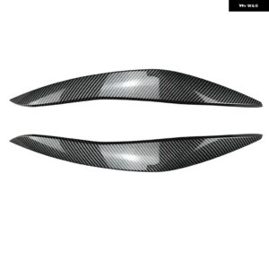 自動車用フロント ヘッドライト アイブロウ ヘッドランプ アイリッドカバー トリム ステッカー BMW 5シリーズF10 F11 2011-2014カーアクセサリー - Carbon fiber pattern