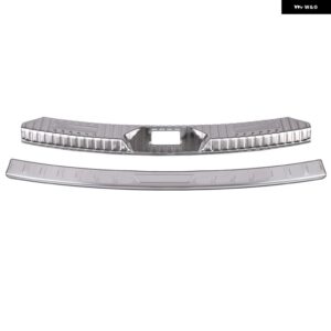 フォード エクスプローラー 2020 - 24 シルバー ブラック リア トランク インナー アウター バンパー プレート プロテクター ガード カバー カー - All-1