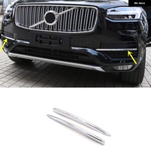 カーアクセサリー ボルボ XC90 2016 - 19 ABS クローム フロント リア フォグランプ モールディング カバー トリム - Front 2pcs