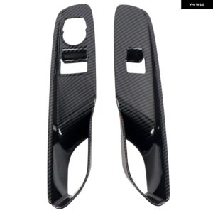 LHD シボレー コルベット C8 2020-2022 カーアクセサリー ABS プラスチック カーボン カーフロントドア ウィンドウ リフト スイッチ カバー トリム 2個 - Low equipment