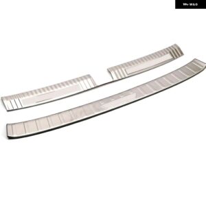 カーアクセサリー VW フォルクスワーゲン T-ROC 2017-2023 ステンレス インナー アウター リア バンパー プロテクター プレート トリム 2個 - Silver