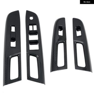 RHD LHD スバル WRX / WRX STI 2015-2020 カーボンプリント インテリア ドアウィンドウスイッチリフトカバー トリム 4個 - LHD