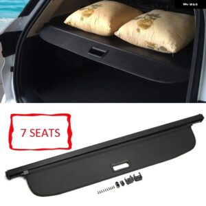 ダッジ ジャーニー JC / フィアット フリーモント 2009-2020 ブラック リトラクタブル リアブート トランク ラゲッジ セキュリティシールド カーゴカバー - 7 Seats
