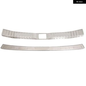 トヨタ RAV4 2019 - 24 シルバー ブラック リア トランク インナー アウター バンパー プレート スキッド プロテクター ガード カバー - Silver