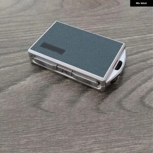 レザー 合金 製車用キーフォブケースカバー リモートキー チェーン POLESTAR 1 2 - blue