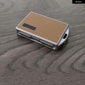 レザー 合金 製車用キーフォブケースカバー リモートキー チェーン POLESTAR 1 2 - brown