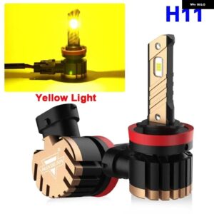 3570チップ統合9005/9006/5052/H11 LED車用 ヘッドライト フォグランプ 電球 ホワイト/イエローライト - H11 Yellow Light