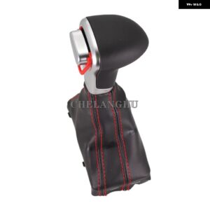 カーボン オートマチック ギア シフト ノブ PUレザー ブーツ アウディ A6 C6 S6 RS6 アバント オールロード クワトロ 2005 - 10 - Black Boot Red Line
