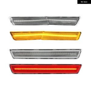 ダッジ チャレンジャー SRT R/T 2018-2023 クリアスモークレンズ LED サイドマーカーランプ アンバー フロント レッド リアサイドフェンダー リフレクター - Clear Amber Red