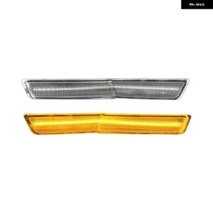 ダッジ チャレンジャー SRT R/T 2018-2023 クリアスモークレンズ LED サイドマーカーランプ アンバー フロント レッド リアサイドフェンダー リフレクター - Clear Amber Front