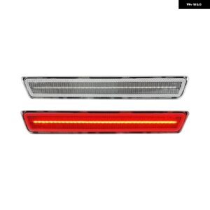 ダッジ チャレンジャー SRT R/T 2018-2023 クリアスモークレンズ LED サイドマーカーランプ アンバー フロント レッド リアサイドフェンダー リフレクター - Clear Red Rear