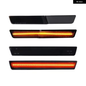 ダッジ チャレンジャー SRT R/T 2018-2023 クリアスモークレンズ LED サイドマーカーランプ アンバー フロント レッド リアサイドフェンダー リフレクター - Smoked Amber Red