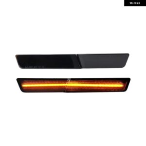 ダッジ チャレンジャー SRT R/T 2018-2023 クリアスモークレンズ LED サイドマーカーランプ アンバー フロント レッド リアサイドフェンダー リフレクター - Smoked Amber Front