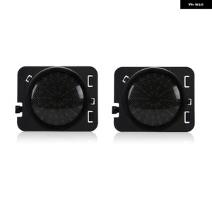 ジープ ラングラー JK 2007-2017 クリアスモークレンズ LED サイドマーカーランプ フロントフェンダー アンバー ライト - Smoked Lens