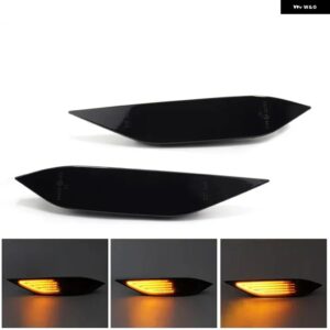 ポルシェ カイエン 958 92A 2010-2014 クリアスモークレンズ LED サイドマーカーランプ ダイナミック アンバー ウィンカー ウインカー インジケーター - Smoked Dynamic Amber