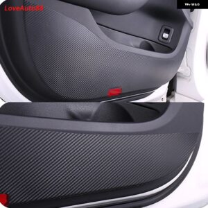 車用カーボン ステッカー ドア プロテクター パッド キック防止 パッド 汚れ防止 パッド マットカバー ステッカー プジョー 5008 3008 2017 2018 2019 - For Peugeot 5008