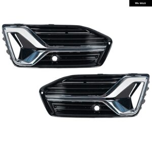 車フロントグロッシーブラック フォグランプ グリル アウディ A6 C8ベース2018 - 23 4KD807647D 4KD807648D - Left and Right