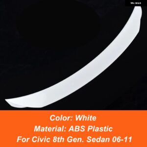 ホンダ シビック 8代目 セダン 2005 06 07 08 09 10 11 レーシング スポーツ リア トランク リッド ブーツ カースポイラー ウィング 外装 アクセサリー - Pearl White