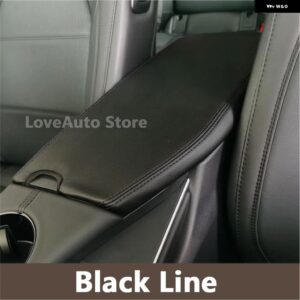 トヨタ アバロン 2019 - 21 センター アームレスト ボックス レザーカバー 内装 装飾 レザー パッド アクセサリー - Black line