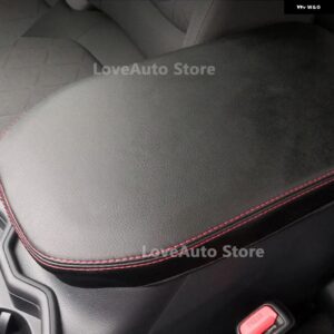 トヨタ RAV4 RAV-4 XA50 2019 - 22 センター アームレスト ボックス レザーカバー 内装 装飾 パッド アクセサリー - Black-red line