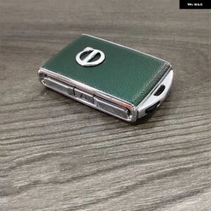 レザー 合金 製車用キーフォブケースカバー リモートキー チェーン ボルボ XC90 XC60 S90 V90 - Green