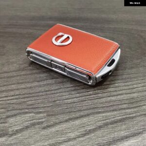 レザー 合金 製車用キーフォブケースカバー リモートキー チェーン ボルボ XC90 XC60 S90 V90 - Orange